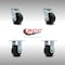 Service Caster 4 Inch SS Polyolefin Caster Set with Roller Bearings 2 Swivel 2 Rigid SCC SCC-SS30S420-POR-2-R-2 - alternate 2
